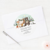 S'more Camping Beer Fox Raccoon Bonfire Birthday Ronde Sticker (Envelop)