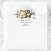 S'more Camping Beer Fox Raccoon Bonfire Birthday Ronde Sticker (Tas)