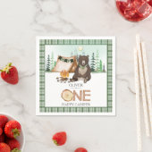 S'more Camping Beer ONE Happy Camper 1st Birthday Servet (Insitu)