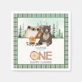 S'more Camping Beer ONE Happy Camper 1st Birthday Servet