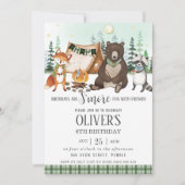 S'more Camping Bonfire Beer Fox Raccoon Birthday Kaart (Voorkant)