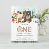 S'more Camping Bonfire Woodland One Happy Camper Kaart (Staand voorkant)
