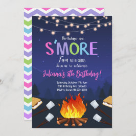 S'more Camping S'more Bonfire Uitnodiging voor ver
