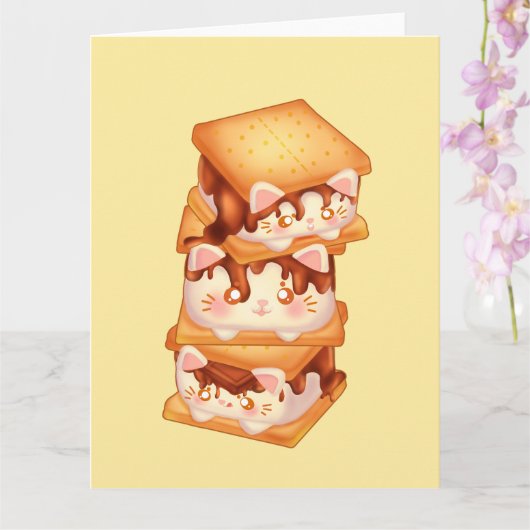 S'more Chocolate Cats Kaart (Orchidee)