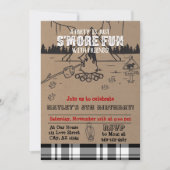 S'more Feestje Buffalo Geruite Verjaardag Kaart (Voorkant)