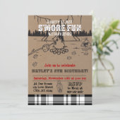 S'more Feestje Buffalo Geruite Verjaardag Kaart (Staand voorkant)