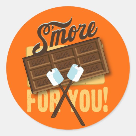S'more for You Kampvuur & Bonfire Gunsten Ronde Sticker (Voorkant)