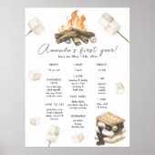 S'more fun 1st Birthday Milestone Verjaardagsfeest Poster (Voorkant)