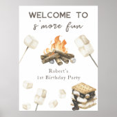 S'more fun 1st Birthday party Welkom Poster (Voorkant)