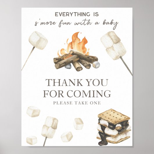 S'more fun baby shower Bedankt voor je komst Poster (Voorkant)