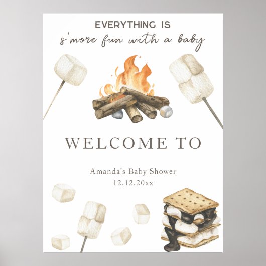 S'more fun baby shower Welkom Poster (Voorkant)