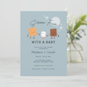 S'more Fun Campfire Baby shower Invitation Kaart (Staand voorkant)