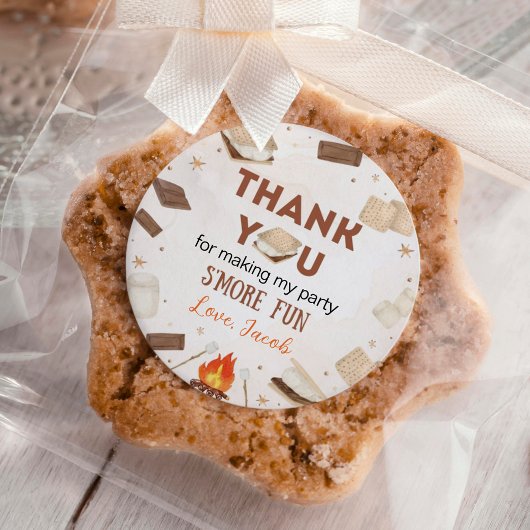S'more Fun Campfire Camping Kids Verjaardag Ronde Sticker