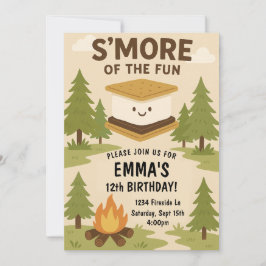 S'more Fun Campfire Verjaardagsfeestje Uitnodiging