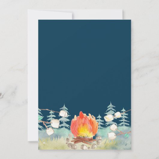 S'more Fun Camping Birthday Invitation Kaart (Achterkant)