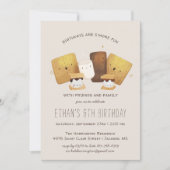 S'more Fun | Camping Birthday Party Invitation Kaart (Voorkant)