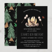 S'more Fun | Camping Birthday Party Kaart (Voorkant / Achterkant)