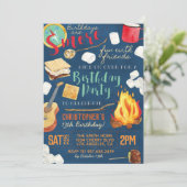 Sm'ore Fun Camping Birthday Uitnodiging (Staand voorkant)