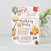 Sm'ore Fun Camping Verjaardag Uitnodiging (Staand voorkant)