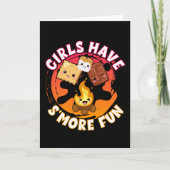 Smore Fun Girls Kinder Camping Campfire Kaart (Voorkant)