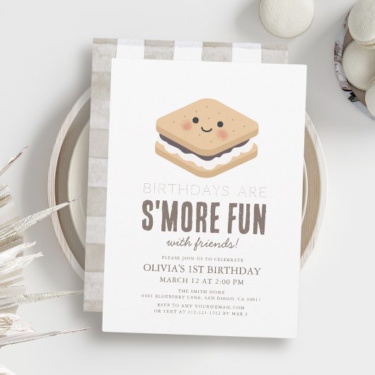 S'more Fun Kawaii 1e verjaardag Kaart