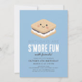 S'more Fun Kawaii Blauw Kinder Jongens Verjaardag Kaart (Voorkant)