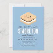 S'more Fun Kawaii Blue Boy 1e verjaardag Kaart (Voorkant)