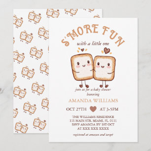 S'more Fun Kawaii Campfire Baby shower Kaart