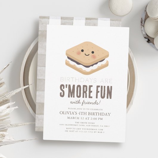 S'more Fun Kawaii Kids Verjaardag Kaart