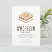 S'more Fun Kawaii Kids Verjaardag Kaart (Staand voorkant)