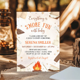 S'more Fun met Baby Smore Campfire Baby shower Kaart