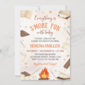 S'more Fun met Baby Smore Campfire Baby shower Kaart (Voorkant)