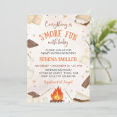 S'more Fun met Baby Smore Campfire Baby shower Kaart (Staand voorkant)