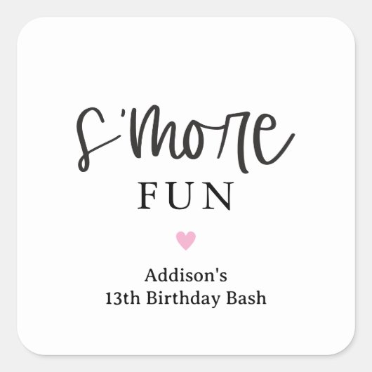 S'more Fun Party Favor Stickers (Voorkant)