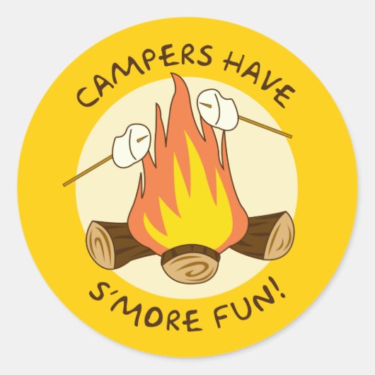 S'more Fun Ronde Sticker (Voorkant)