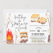 S'more Fun Smores Verjaardag kampvuur vreugdefeest Kaart (Voorkant)