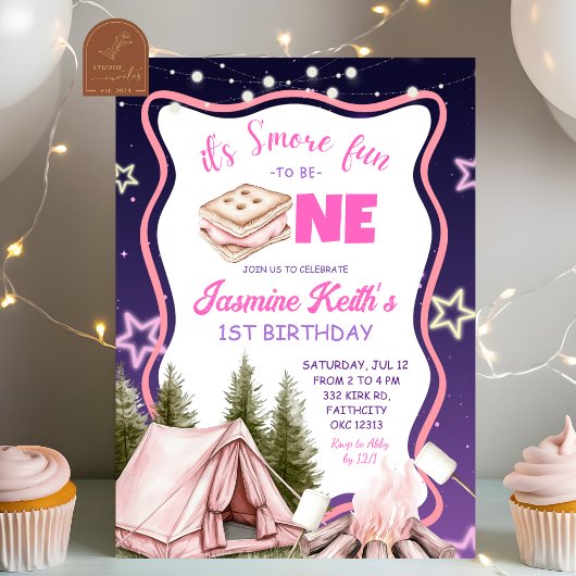Smore Fun voor een 1e verjaardag Kaart