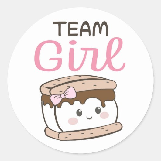 S'more gender onthullen Team Meisje sticker (Voorkant)