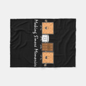 S'more Herinneringen Maken Camping Kampvuur S'more Fleece Deken (Voorkant (Horizontaal))