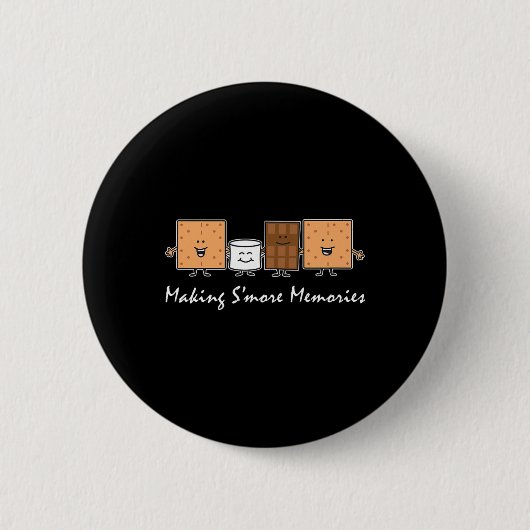 S'more Herinneringen Maken Camping Kampvuur S'more Ronde Button 5,7 Cm (Voorkant)