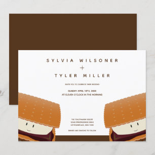 S'more Illustration Food Wedding Kaart