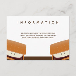 S'more Illustration Wedding White Brown Info Informatiekaartje