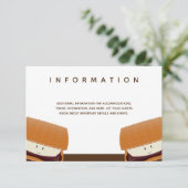 S'more Illustration Wedding White Brown Info Informatiekaartje (Staand voorkant)