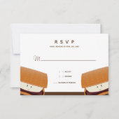 S'more Illustration Wedding White Brown RSVP Card (Voorkant)
