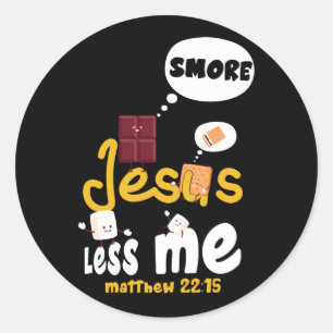 Smore Jezus Minder Me 22 15 Tent Glamping Marshmal Ronde Sticker