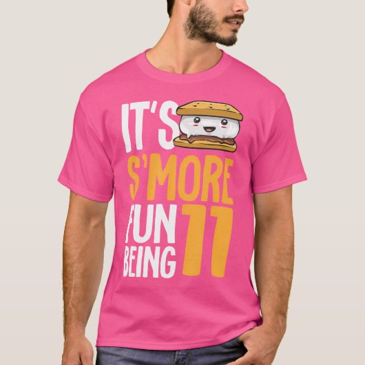 Smore kampvuur 11e verjaardag Marshmallow Camping  T-shirt (Voorkant)