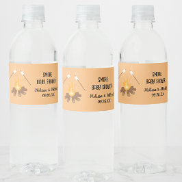 Smore kampvuur Baby shower koppels baby shower Waterfles Etiket