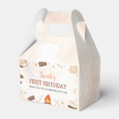 S'more Kampvuur Eerste Verjaardag Dank u Bedankdoosjes (Achterkant)