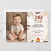 S'more Kampvuur Verjaardagsfoto Bedankkaart (Voorkant)