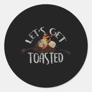 Smore Lets Get Toasted Camg Grunge Marshmallow Ronde Sticker